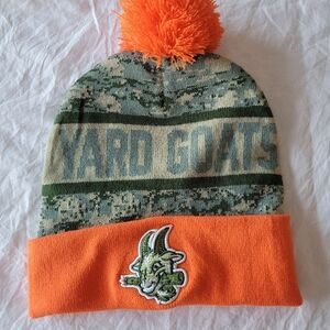 Yard Goats Camo and Orange Beanie